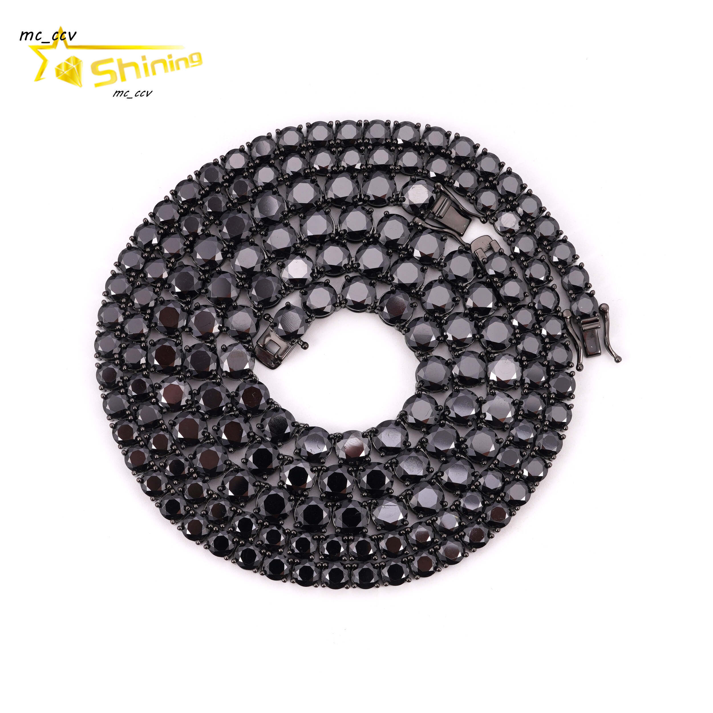 Pass Tester RTS Factory Hip Hop 925 Sterling Silver 3mm 3.5mm 4mm 5mm Diamond Necklace Iced Out Black Moissanite Tennis Chain