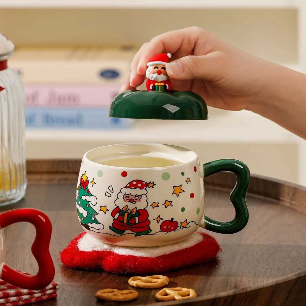 Birthday creative souvenir giftApple Mark ceramic water cup lid spoon cute gift box with high appearance level for Christmas Y251125