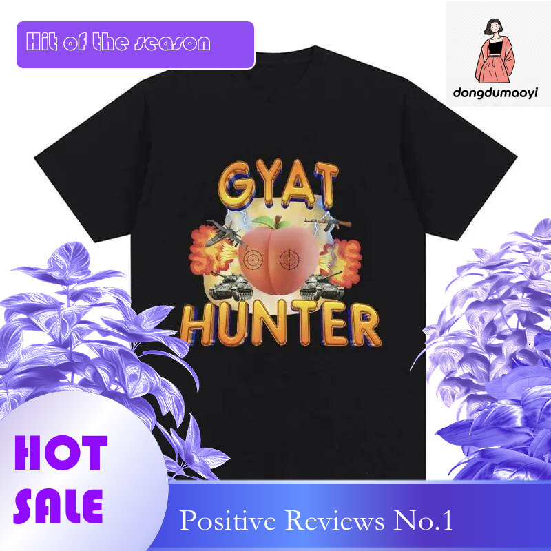 Dongdumaoyi Gyat Hunter Fun Meme T Shirt Women S Fashion Retro Short Sleeve Shirt Loose Street Clothing Y K Vintage Casual Top