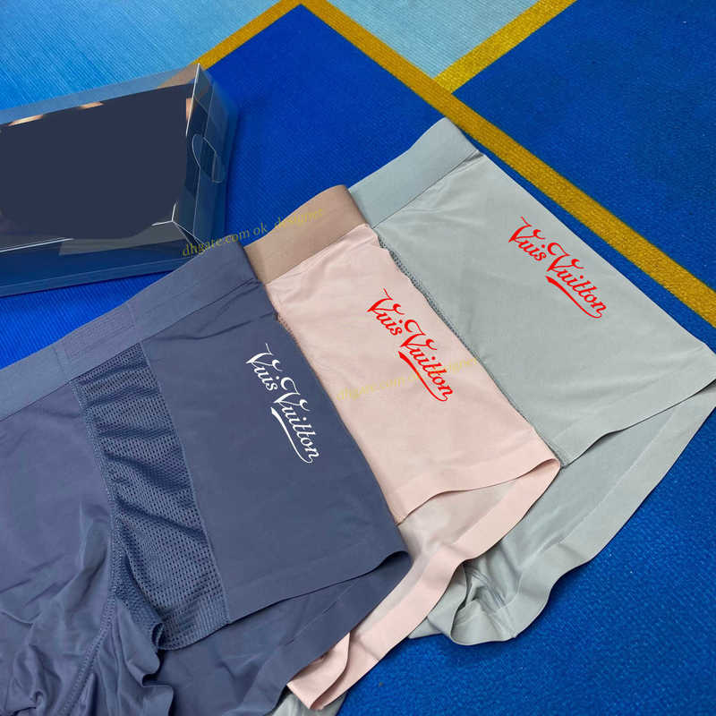 Designer Underpants Men's summer boxers for men ice silk plus four corners underwears men seamless breathable mid waist thin underwear men's shorts boxer mens L-3XL