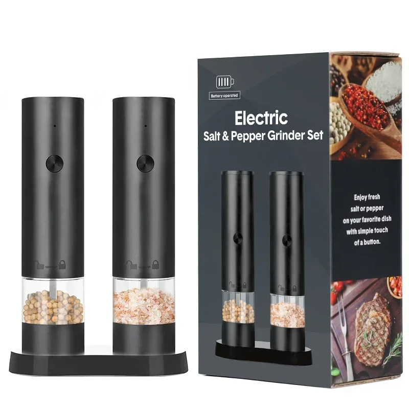 Electric Salt and Pepper Grinder USB Rechargeable Adjustable Coarseness Grain Beans Spice Mills Kitchen Blender Smash Machine