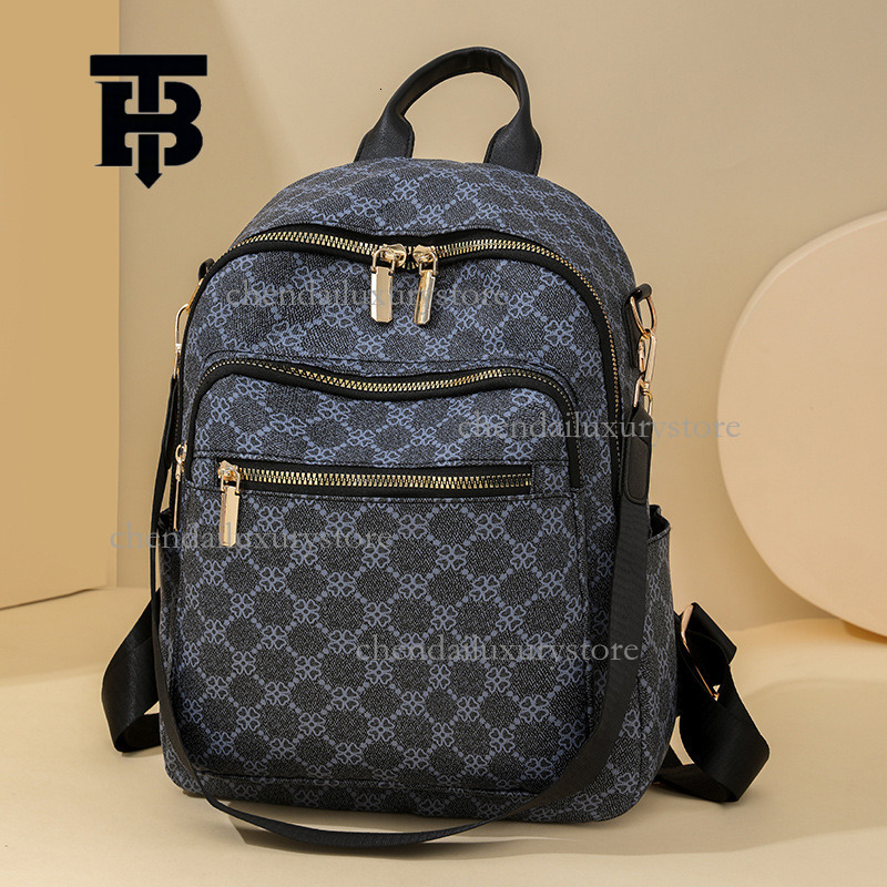 TB BHULAMTE Leather Backpack Large Capacity Womens Travel Bag with Fashion Pattern Multi Purpose Leisure Handbag 1100368158