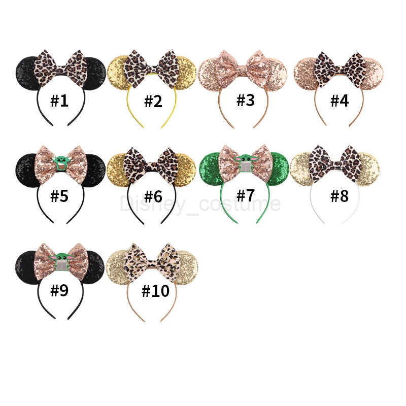 Disney Chic Disney Mouse Ears Headband Shining 5 Bow Girls Festival Party DIY Womens Hair Accessories Gift X250425
