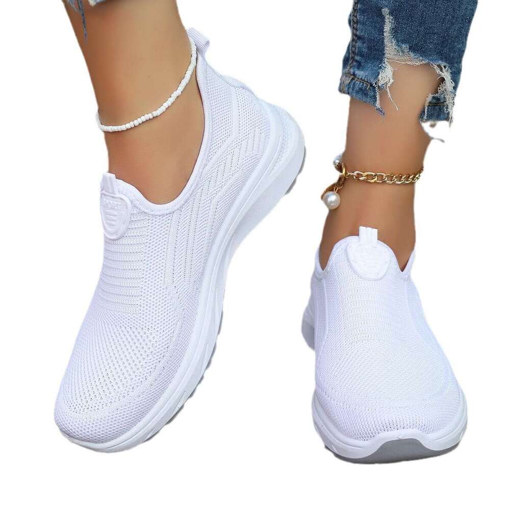 Women's summer flying woven breathable oversized casual with soft soles, lightweight and easy to wear, single shoe women's shoes