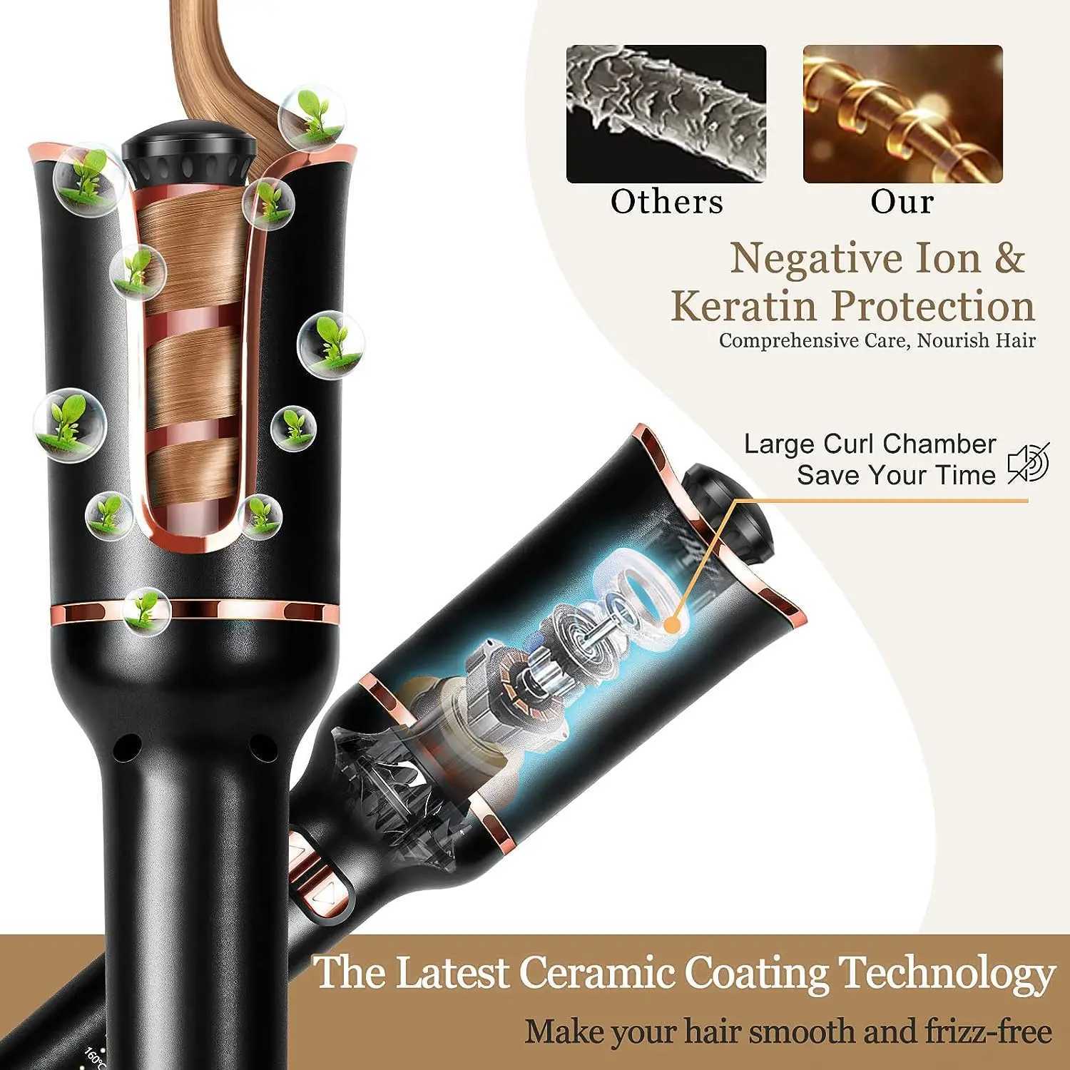 New Arrival Automatic Rotating Curler Air Curler Ceramic Curler Automatic Curler Electric Curler Z250425