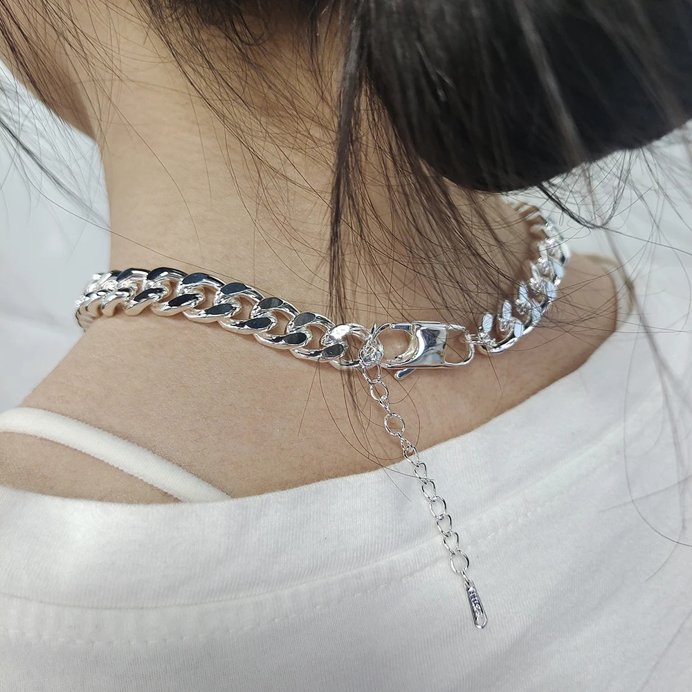 DODOAI Fashion 10mm Cuban Chain Necklace Custom Name Necklace Stainless Steel Chain Jewelry Hip Hop Women Men Necklace 250425