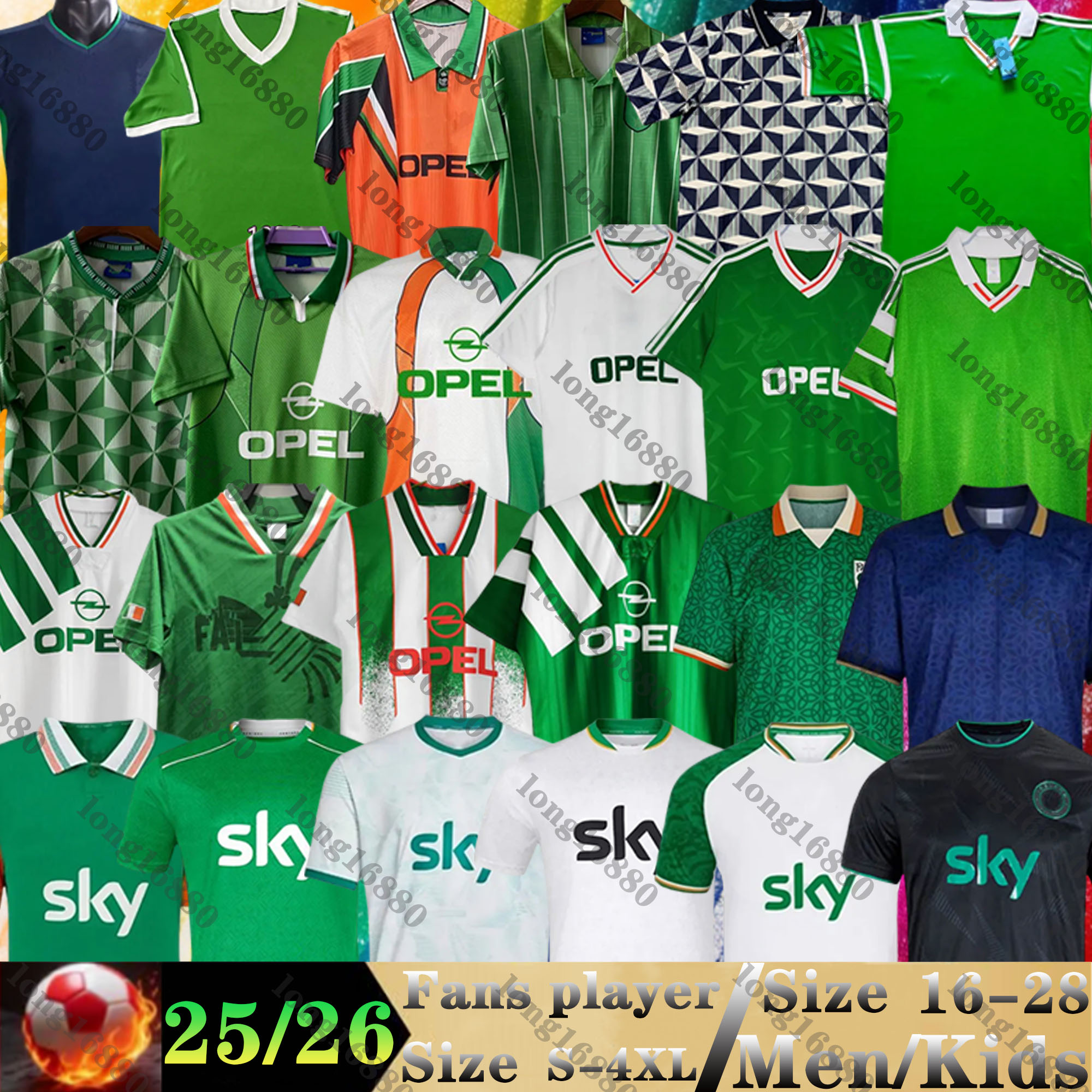 New 2025 2026 Ireland KEANE soccer jerseys Northern Ireland Retro 88 90 92 93 94 96 98 2002 world cup Ireland National classic Ireland vintage mens kits football shirts