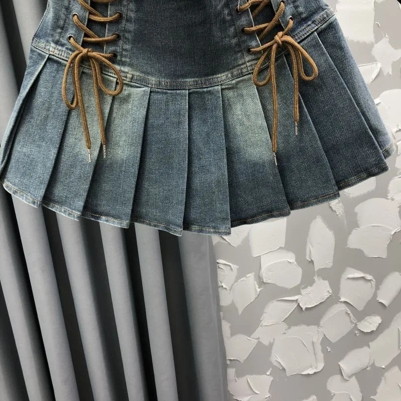 Childrens clothing spring/summer denim shorts Korean version A-line fashion 250424