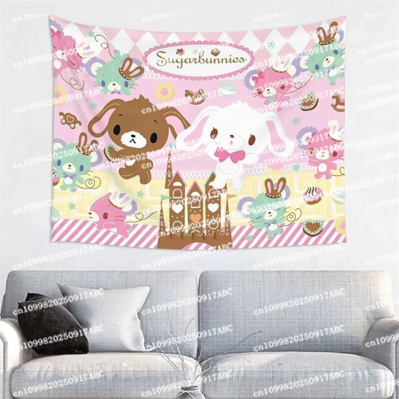 Sugarbunnies Anime Print Large Tapestry Wall Hanging Hippie Wall Tapestry Decor Living Room Bedroom Home Decor Home TapestryM251125