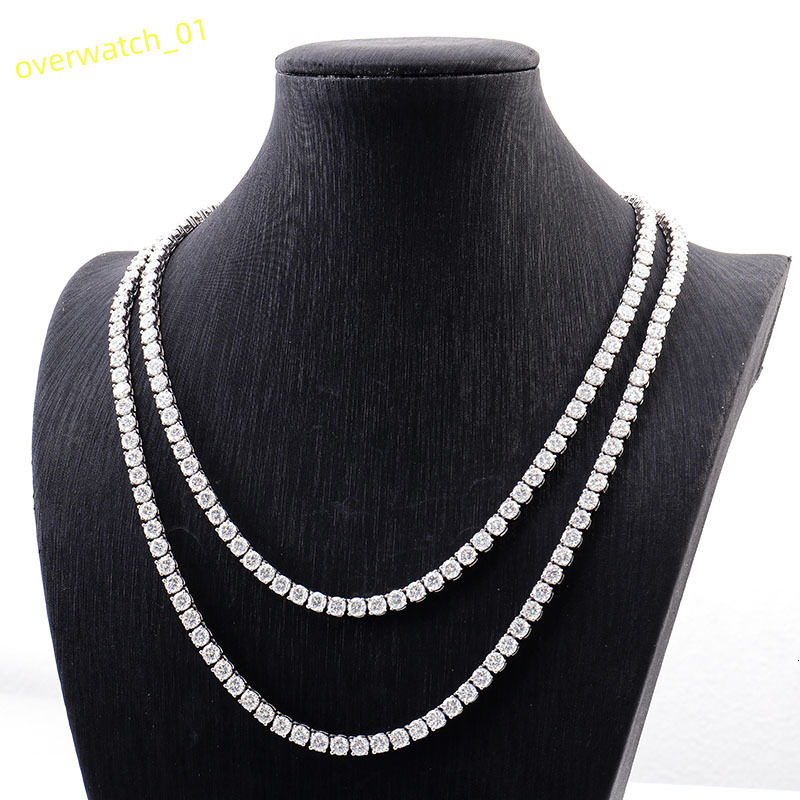 Instock Width 2mm 3mm 4mm Tennis Bracelet 925 Silver Moissanite Tennis Chain Tennis Charm for Women Necklace and Bracket Jewelry