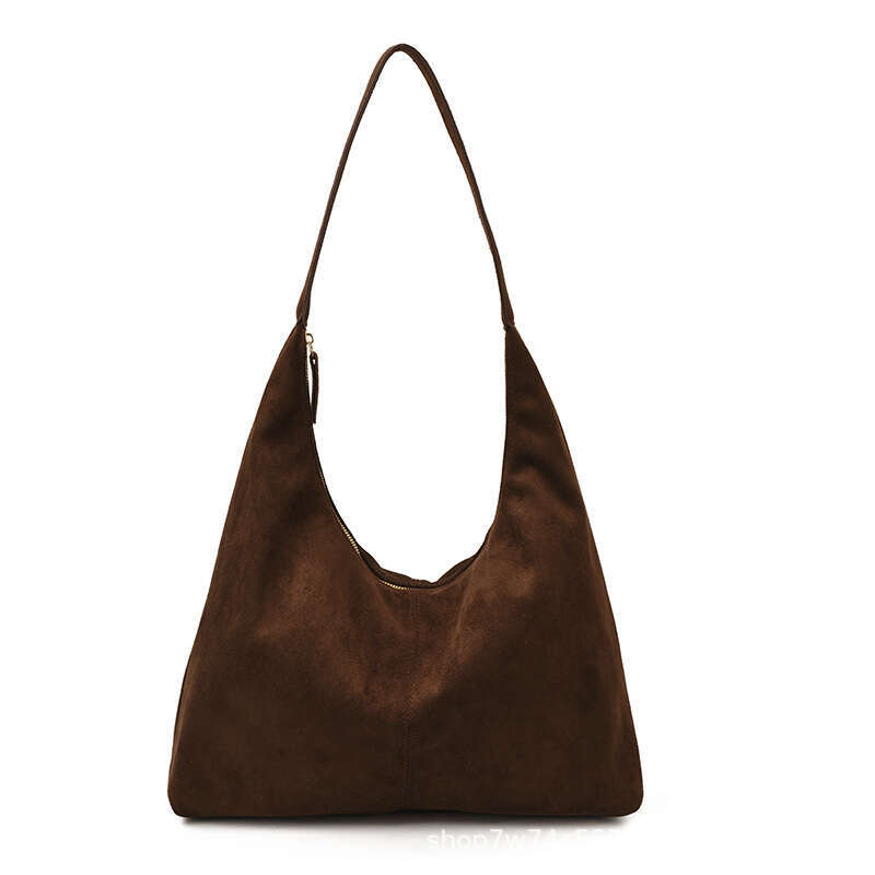 Suede Bucket Autumn Winter New Large Capacity Simple Underarm Tote Retro Commuting Personality Shoulder Bag for Women