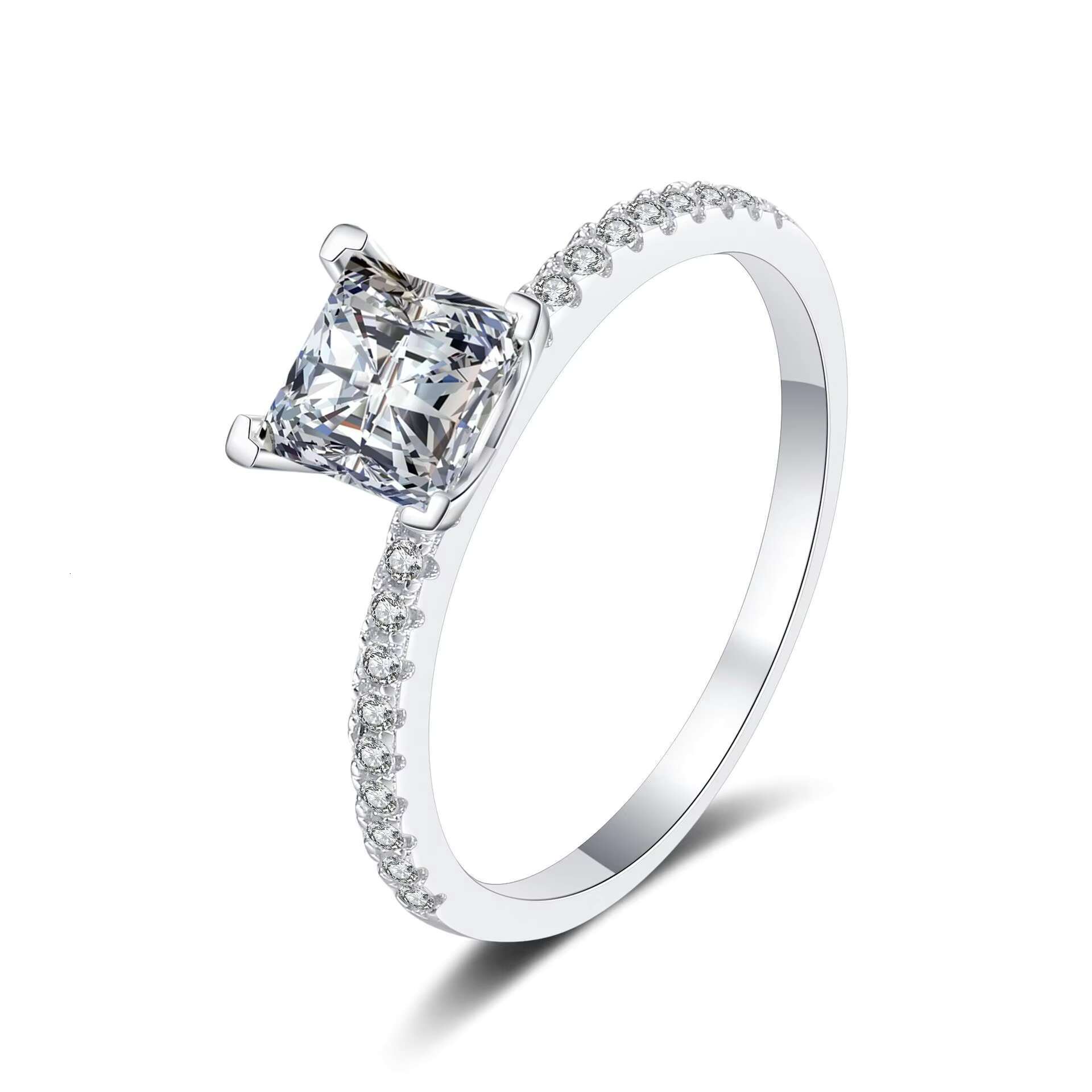 Couqcy Jewellery 925 Sterling Silver 2ct VVS1D Moissanite Engagement Rings GRA Certified Diamond Rings Jewelry Women Gift