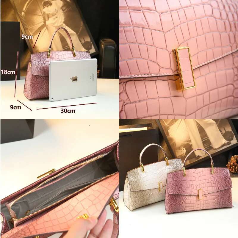 Spring new patent leather crocodile pattern metal buckle handbag banquet dress large-capacity one-shoulder cross-body women bag