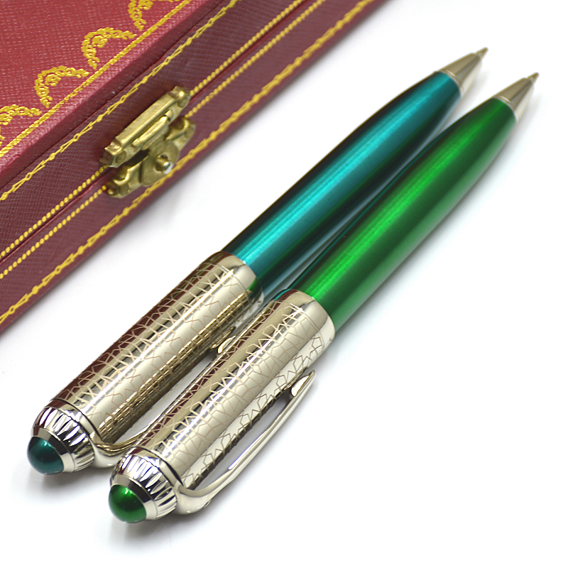 High Quality R Series Ct Metal Ballpoint Pen Silver Stripes And Wave Design Office School Stationery Supplies Writing Smooth Ball Pens