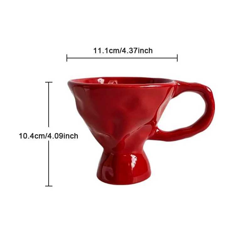 Nordic Ins Solid Color Goblets Mug Cup Ornaments Living Room Kitchen Ceramic Office Coffee Cup Craft Home Decoration Accessories Y251125