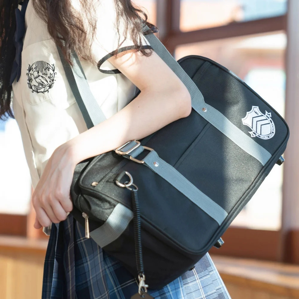 Game Amamiya Ren Joker Syujin High School Cospaly Student JK Uniform Shoulder Bag Travel Black Handbag Accessory 250417