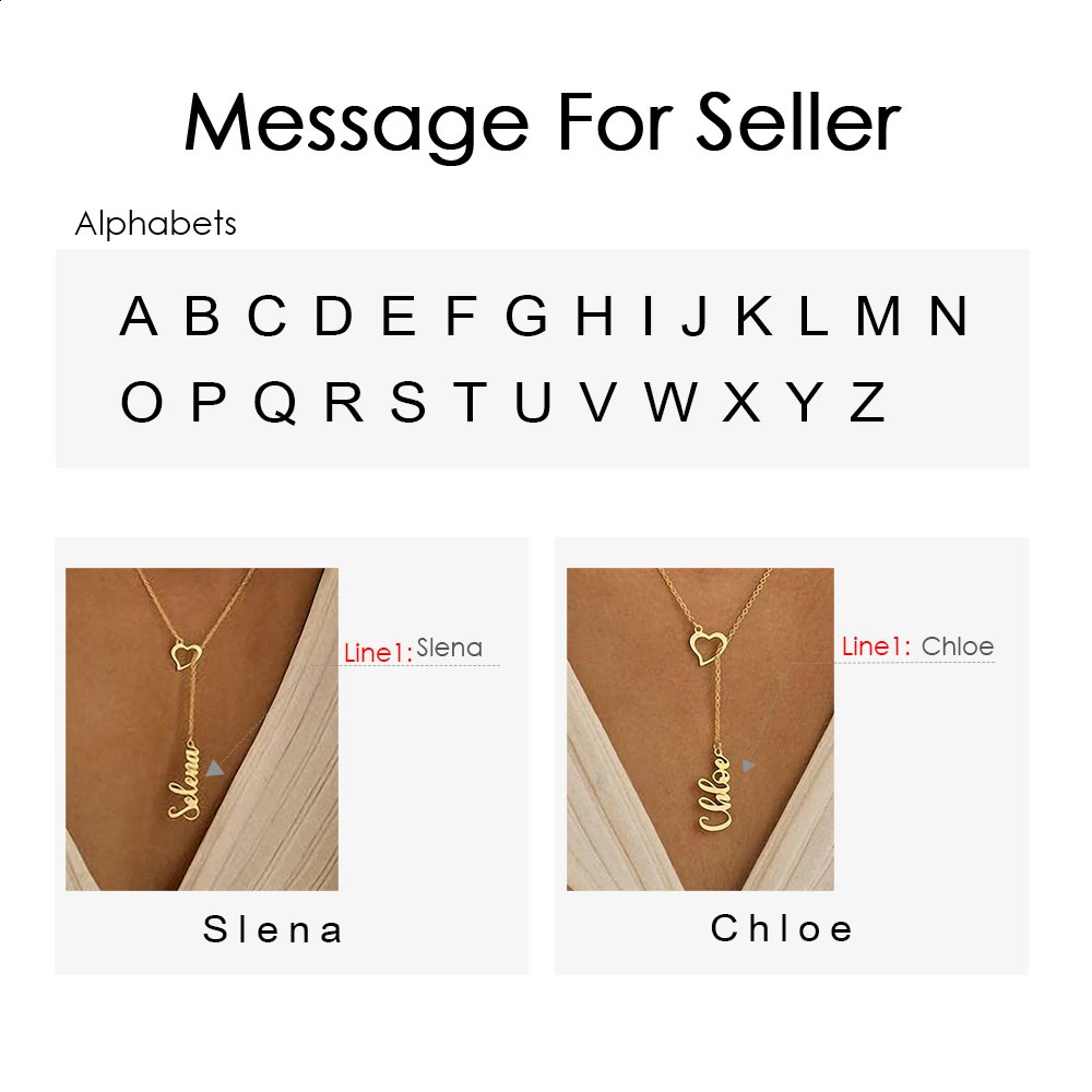 SUNIBI Name Custom Necklace for Women Personalized Heart Clasp Stainless Steel Necklace Womens Jewelry Gifts Support Wholesale 250425