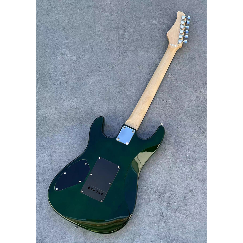 OEM 6 Strings Electric Guitar Tremolo Set of Beautiful Design Strings Green Guitarra Top Glossy Finished with Soft Bag Belt