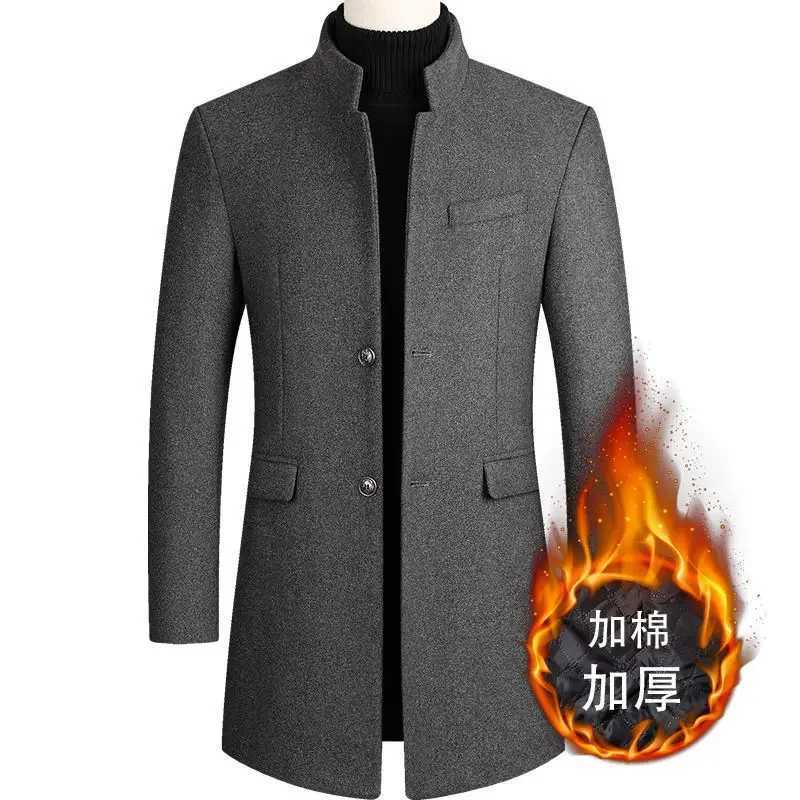 New Winter Men Cashmere Trench Coats Wool Blends Long Jackets Autumn Warm Coats Male Business Casual Trench Coats Size 4XLT251125
