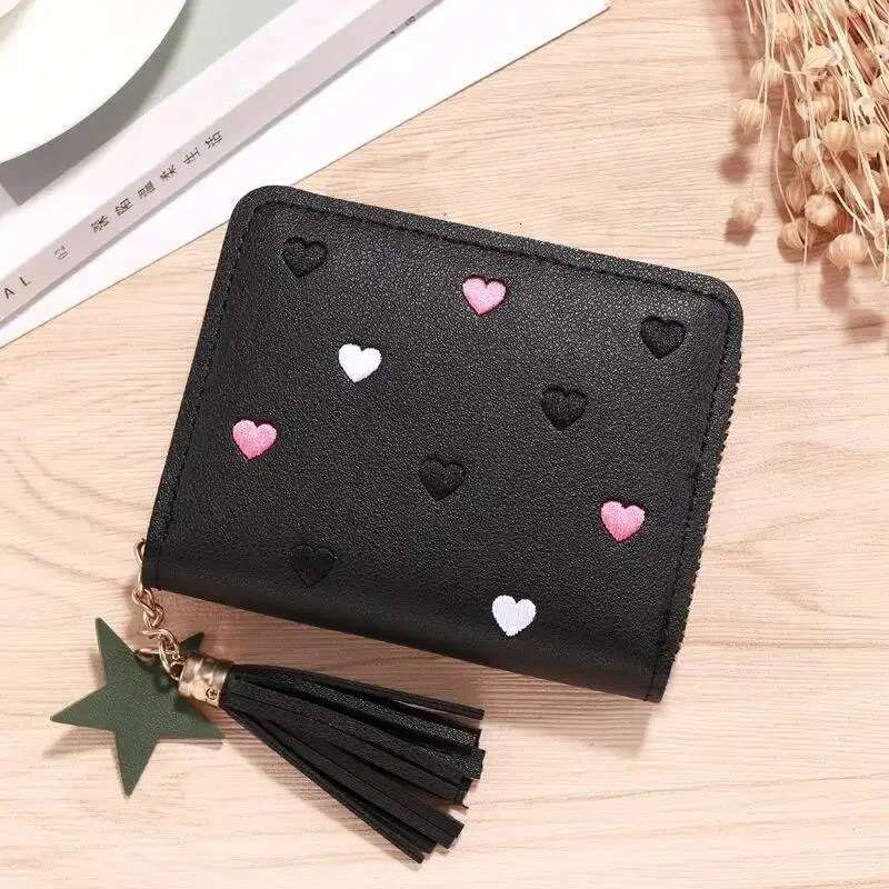 1Pc Women Small Ladies Mini Tassel Cute Girl Short Zipper Lovely Pu Leather Coin Female Hand Wallet Purse
