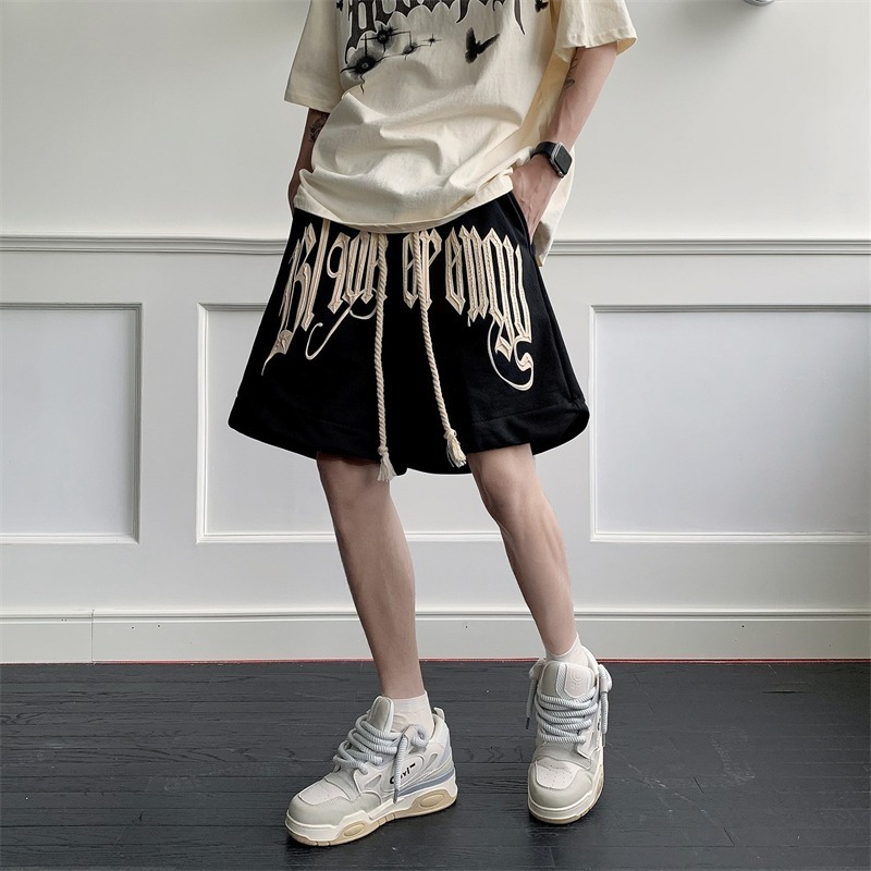 Shorts for men's summer new American style high street trendy brand Pi Shuai straight leg 5 point shorts casual loose beach pants