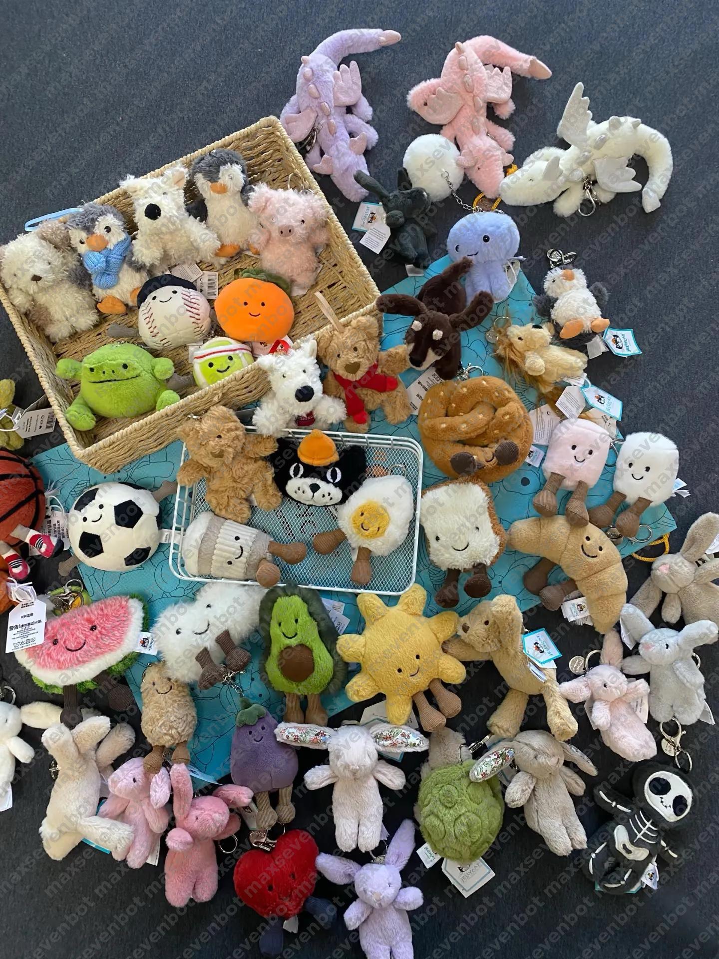 Jelly Cat Kawaii Plush Toys Cartoon Dolls Childrens Gifts Novelty Funny Keychain For Hanging On Mobile Phones Or Bags 20style