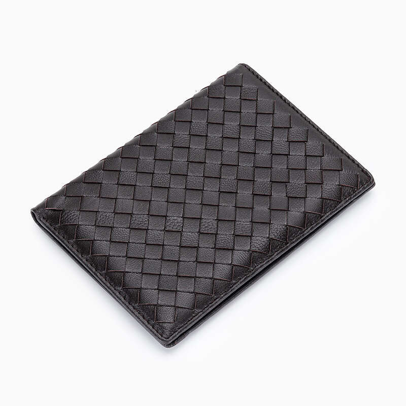 Sheepskin Handwoven Holder Unisex Genuine Leather Wallet Foreign Trade European and American New Style Multifunctional Passport Clip Bag