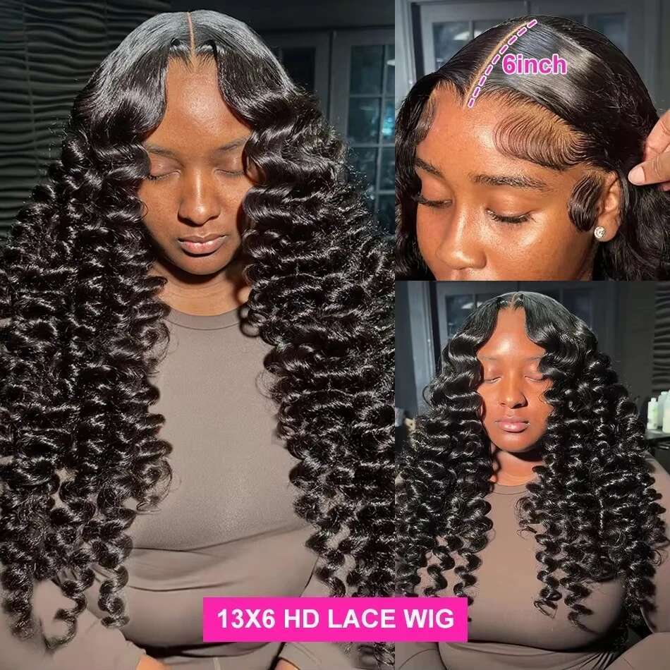 30 40 Inch Loose Deep Wave 13X6 HD Frontal 250 Density 13X4 Curly Lace Front Human Hair Wig Brazilian For Women