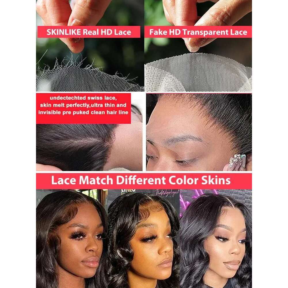 250Density 13X6 Body Frontal Human Hair Wig HD 5X5 Glueless 30 40 Inch 13X4 Lace Front Wigs Water Wave Closure Wear Go