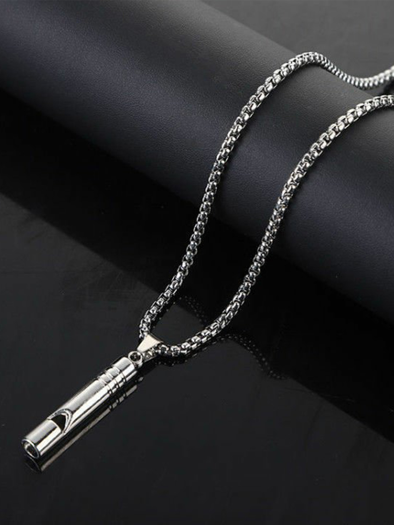 1 stainless steel whistle pendant necklace for both men and women