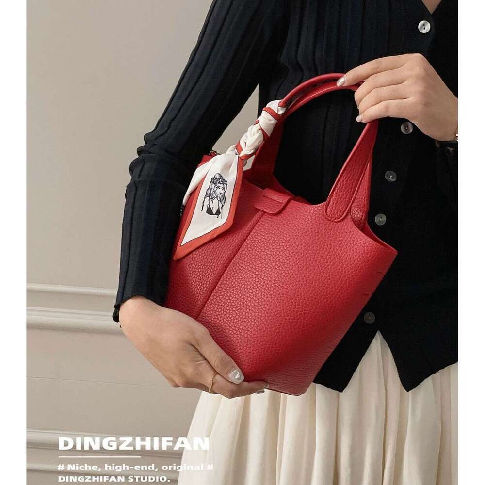 Wedding Women S Red Wedding Bride S Niche High End Silk Scarf Tote Bucket Hand Held Bag Vegetable Basket