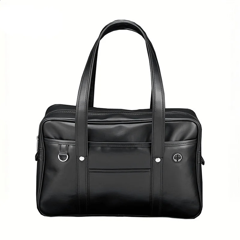 Student JK Handbag Waterproof PU Leather Single Shoulder Uniform Bag for Men And Women Official Document Backpack 250417