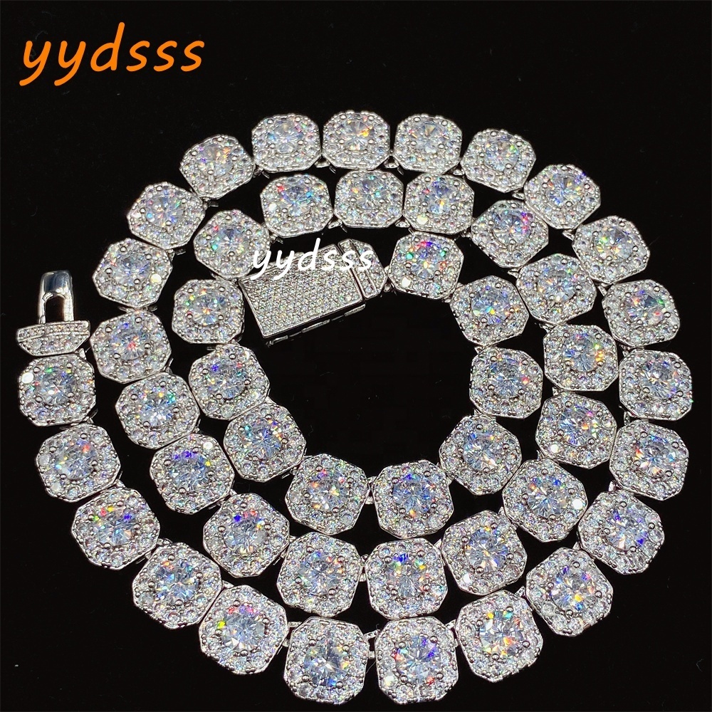 Best Price Hot Selling Cubic Moissaniteia Diamond 24 Inch 5a Moissanite Brass Cuban Link Chain Necklace for Men and Women