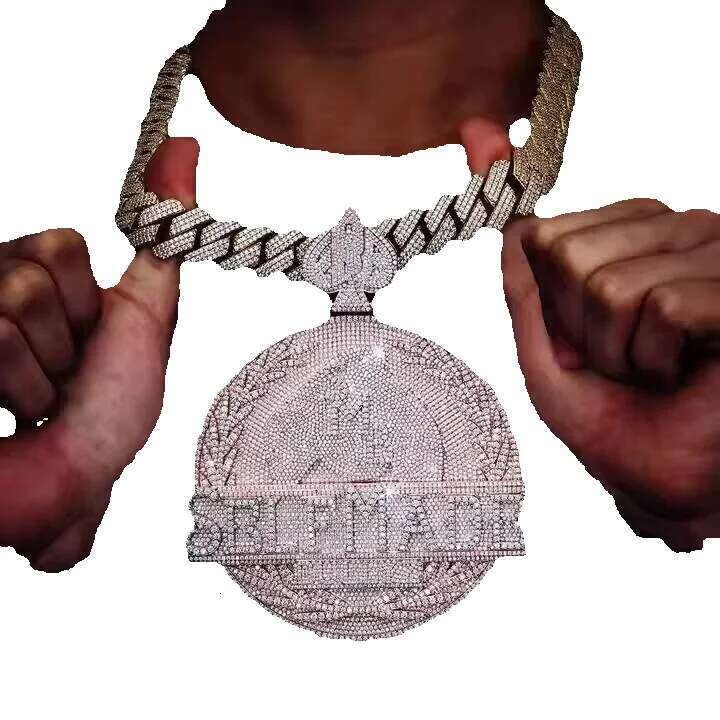 Hip hop Ice Out Sier Gold Pass Tester VVS Silica Pendant Men's Birthday Boy Gift