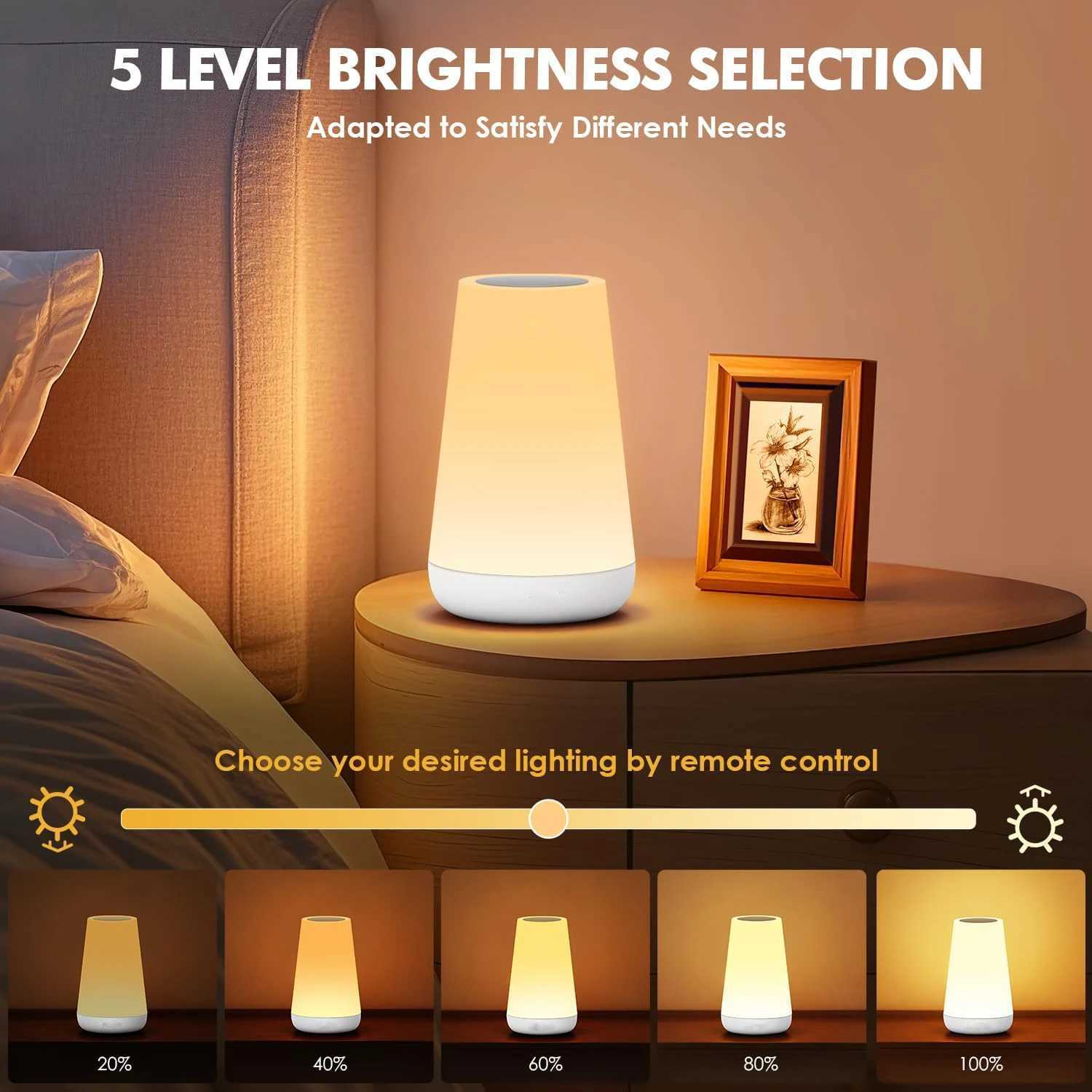 13 Color Changing Night Light RGB Remote Control Touch Dimmable Lamp Portable Table Bedside Lamps USB Rechargeable Night LampM251125