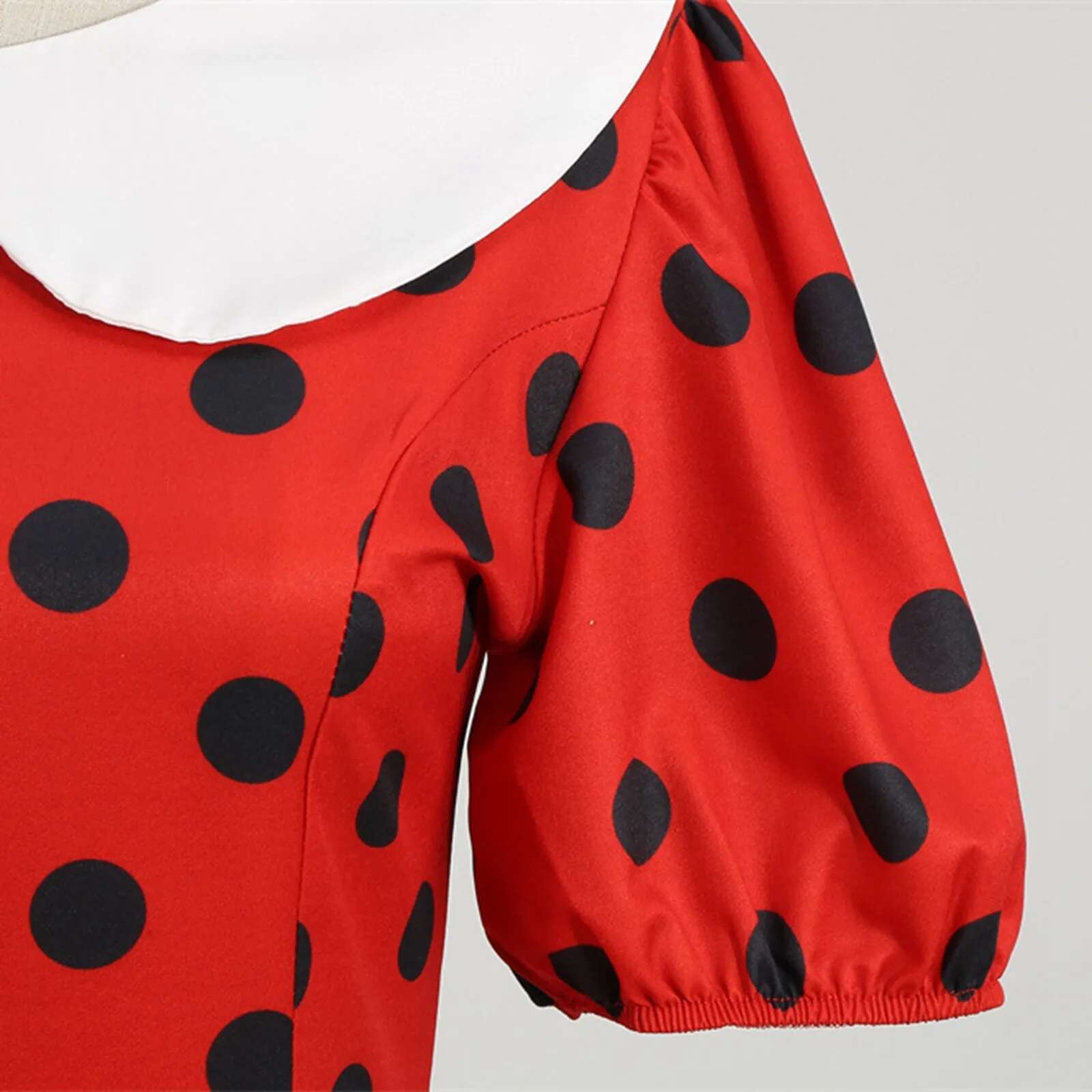 Dongdumaoyi Polka Dot Vintage Dress Women Summer Red Rockabilly Office Party Casual Peter Pan Collar Sundress Vestidos