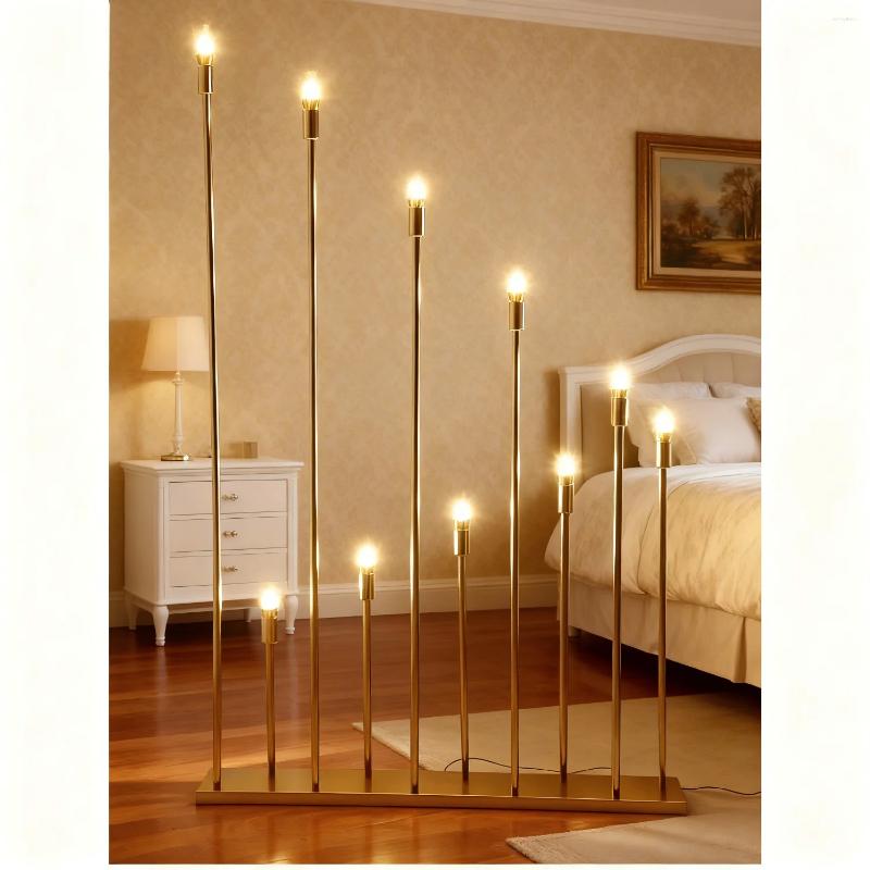 Party Decoration 2pcs 10 Heads Metal Candelabra Candle Holders Electric Wedding Table Centerpiece Road Lead Candelabrum For Home Decor XJ260305