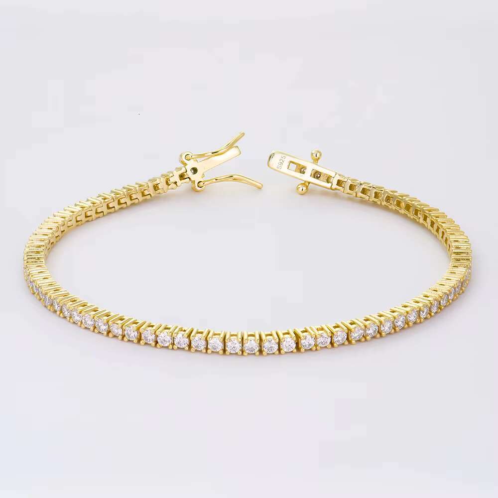 XINGYUE Wholesale 925 Silver Round Shape 2mm DEF White Color Mossanite Tennis Bracelet Fashion Jewelry for Party for Wedding