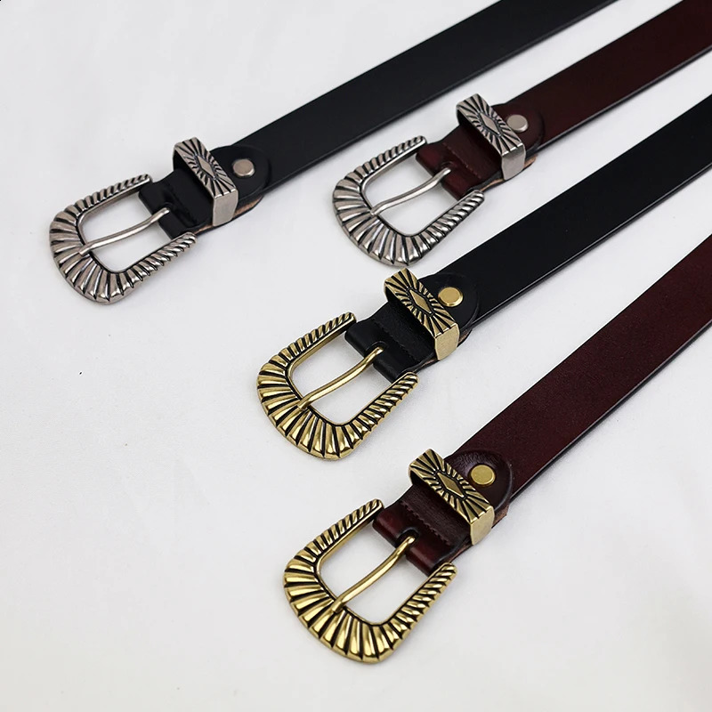 Western Womens Belt plus size classic pin buckle belt black leather belt fashionable mens belt with jeans 250423