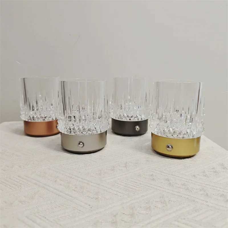 Rechargeable New luxury Bottle table lamp led home golden acrylic decorative bedroom touch control bedside living room deco lampM251125