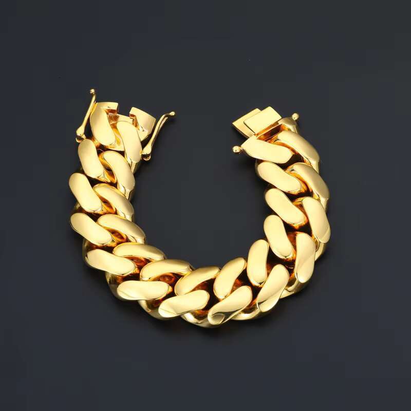 Mens Classic Copper Cuban Link Chain Necklace with 18K Gold Plated - Durable and Stylish Design for a Luxurious Look