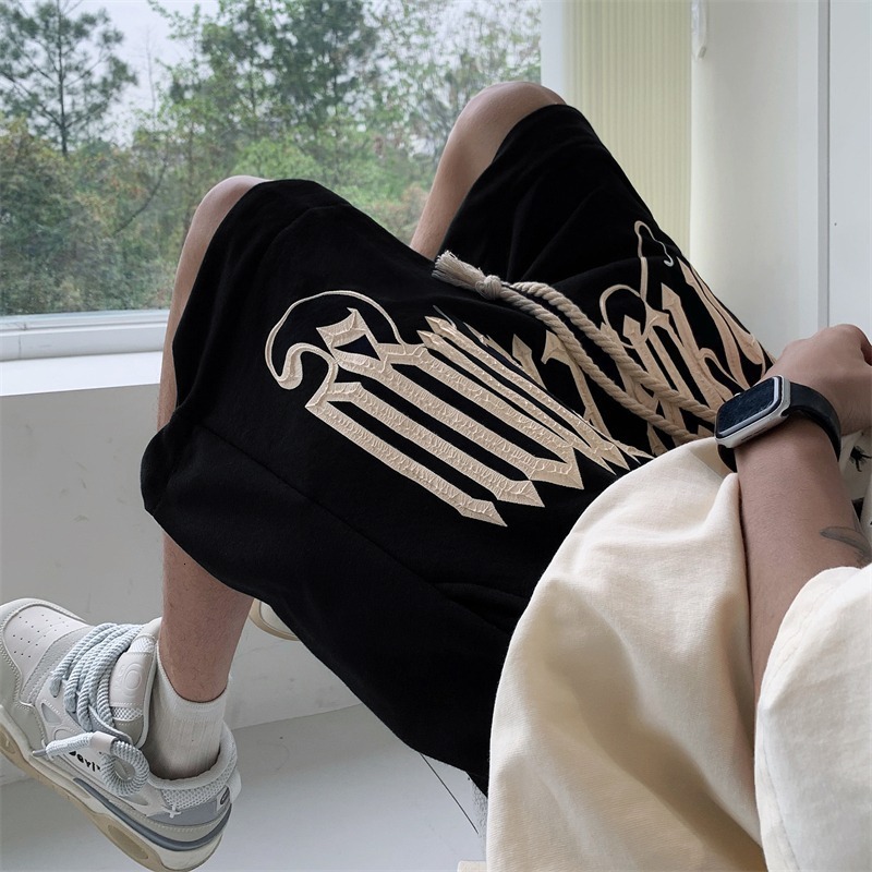 Shorts for men's summer new American style high street trendy brand Pi Shuai straight leg 5 point shorts casual loose beach pants