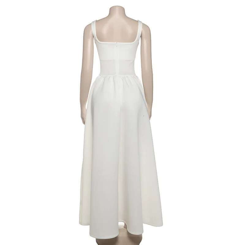 Dongdumaoyi Townlike Waist Wrap A Line Dress Women Spaghetti Strap Spring Summer Maxi Long Backless Nightclub Sexy Party Dresses