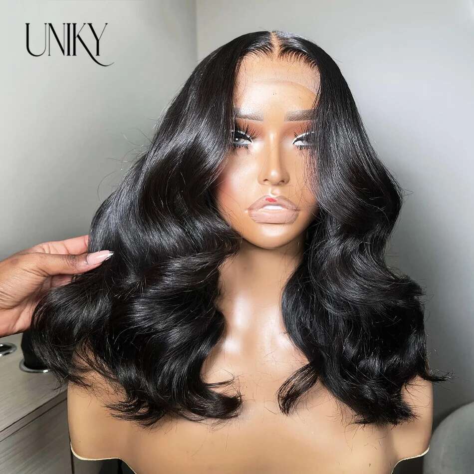 Body 4X4 Transparent Front Wig 13X4 Human Hair 180 Short Loosebody Wave Tpart Lace Frontal Bob Wigs For Women