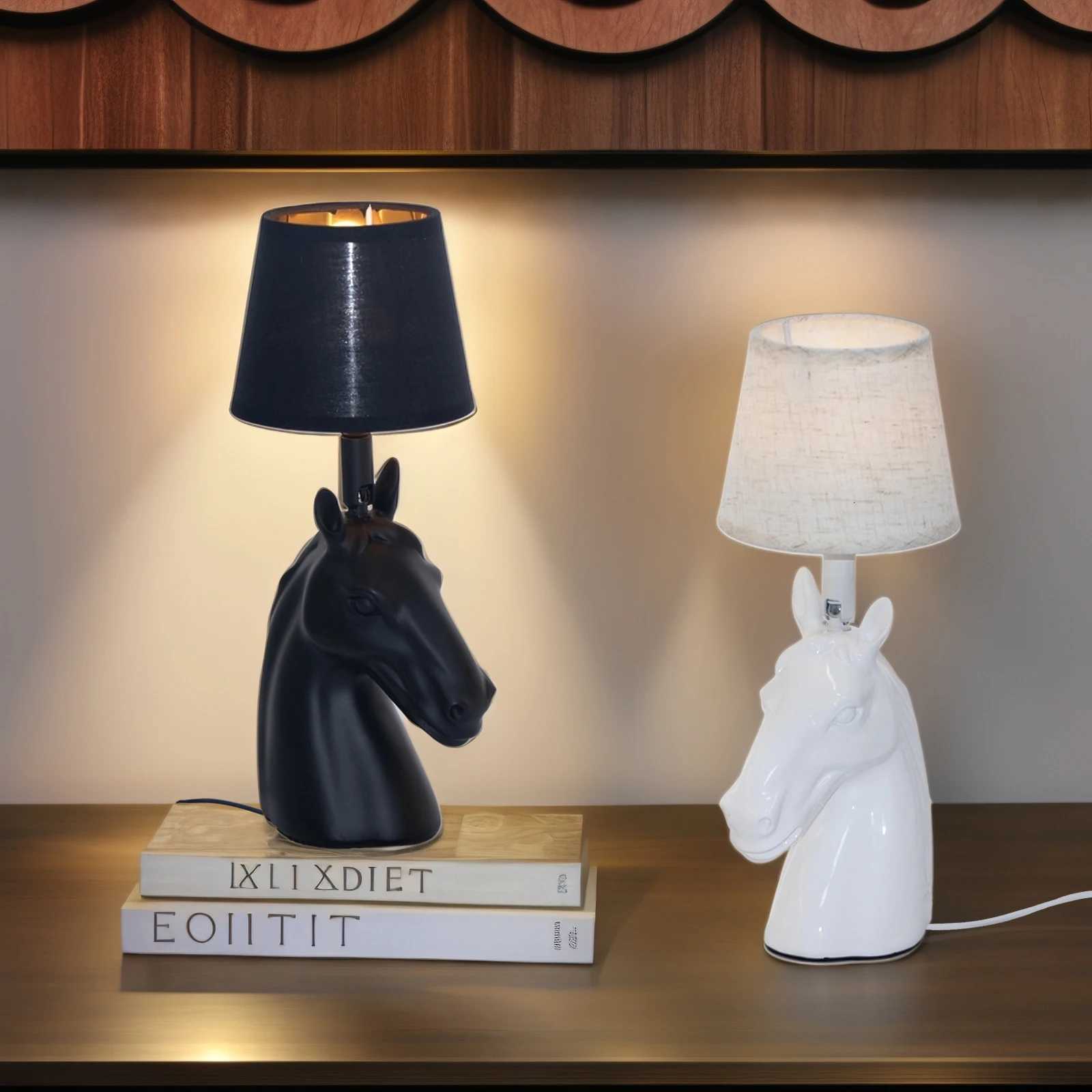 A desktop desk lamp with a horse head statue a bedside night light an adjustable brightness and a 3W power LED lampM251125