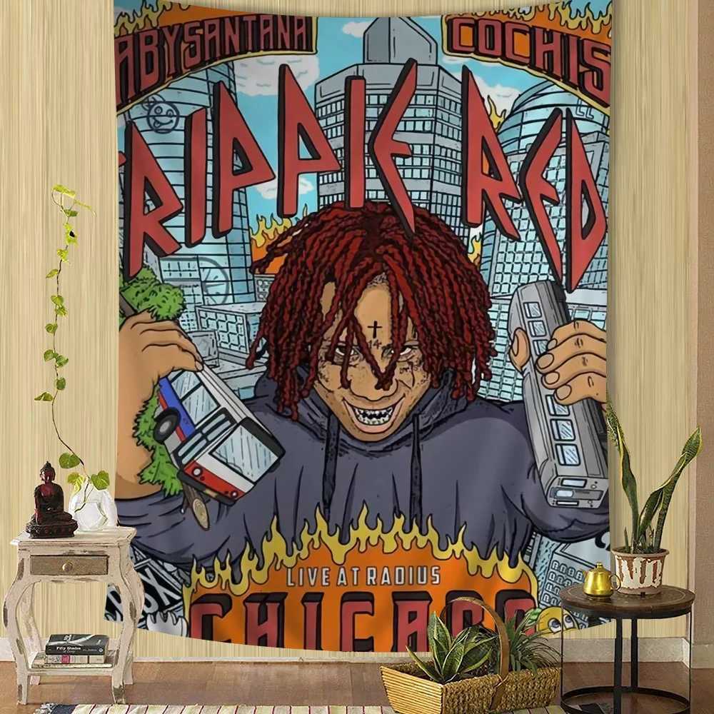 Rapper T-Trippie R-Redds Cartoon Tapestry Bohemian Wall Tapestries Mandala Wall Hanging SheetsM251125