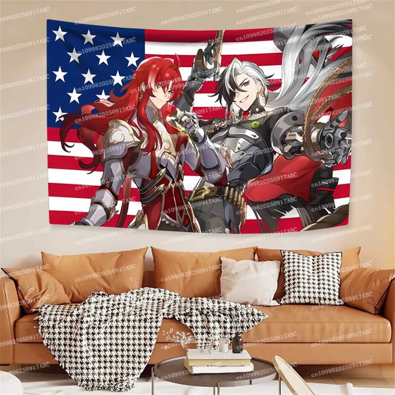 Game Tapestry Boothills And Argentis American Flag Home Decor Home Tapestry Aesthetics Wall Hanging Bedroom Dorm Sofa BlanketM251125