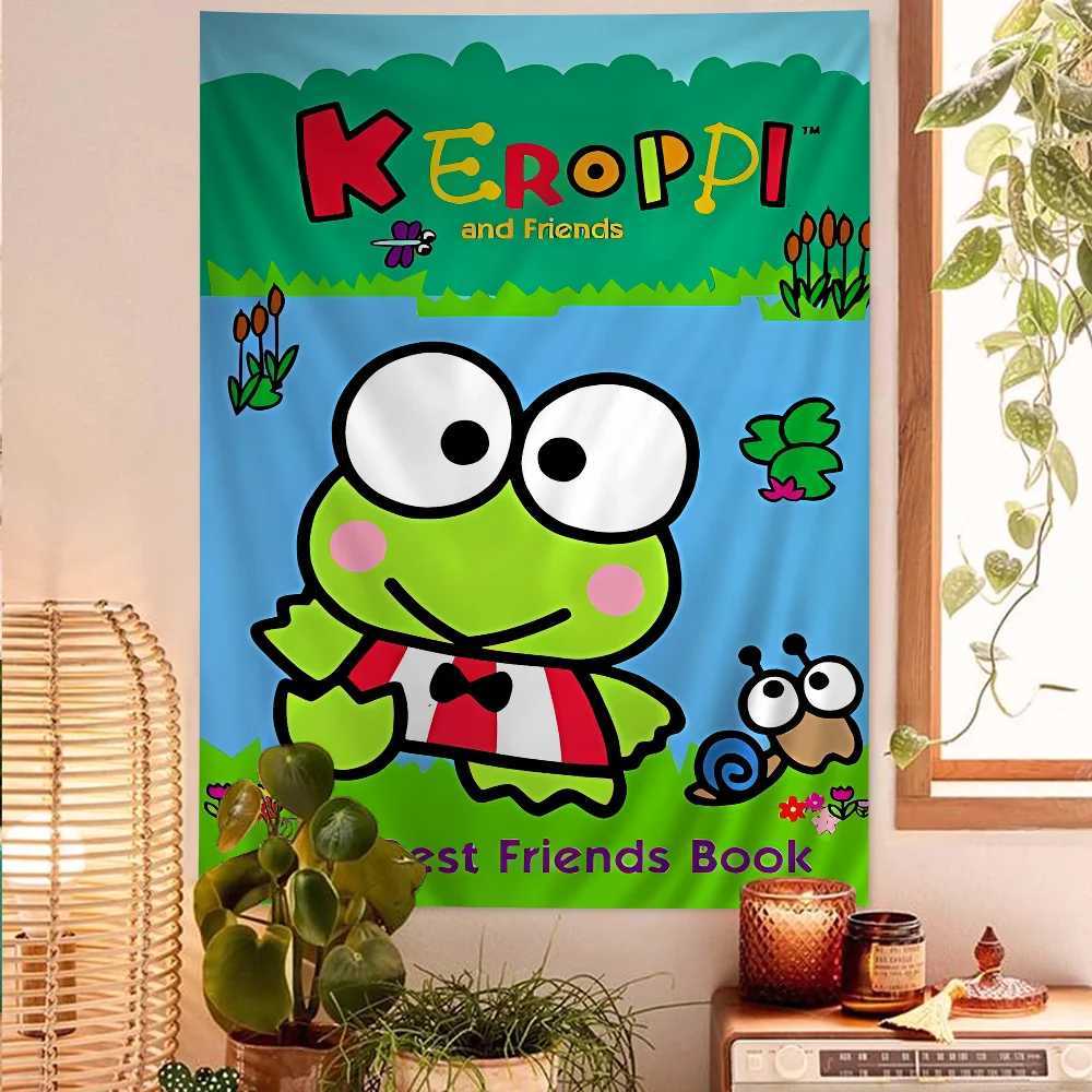 Cute K-Kero K-Keroppi Colorful Tapestry Wall Hanging Bohemian Wall Tapestries Mandala Wall Hanging SheetsM251125