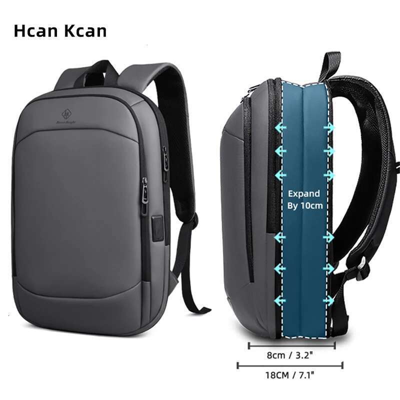 Designer bag HcanKcan Men's Expandable Multifunction 17.3inch Laptop Fashion Waterproof Travel Backpack Lightweight Business Bag