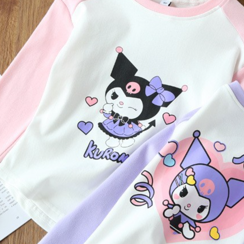DISNEY Baby designer clothes Girls' clothes baby girl cartoon print T-shirt long sleeves children's round neck top.